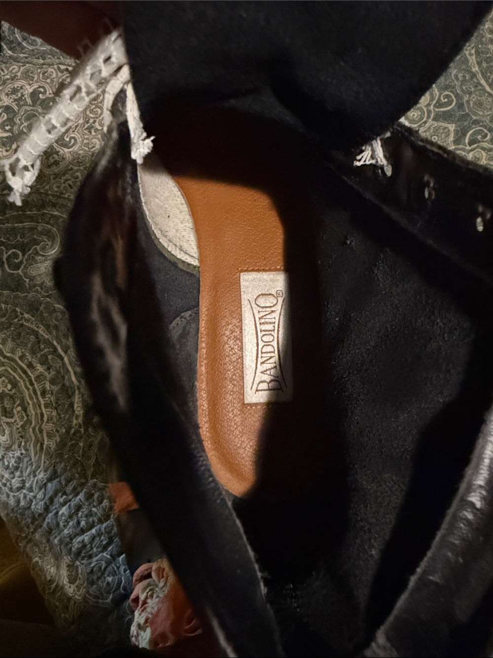 Vintage - LEATHER LACE UP BOOTS - Bandolino - original black laces - SZ 8M - Picture 6 of 13